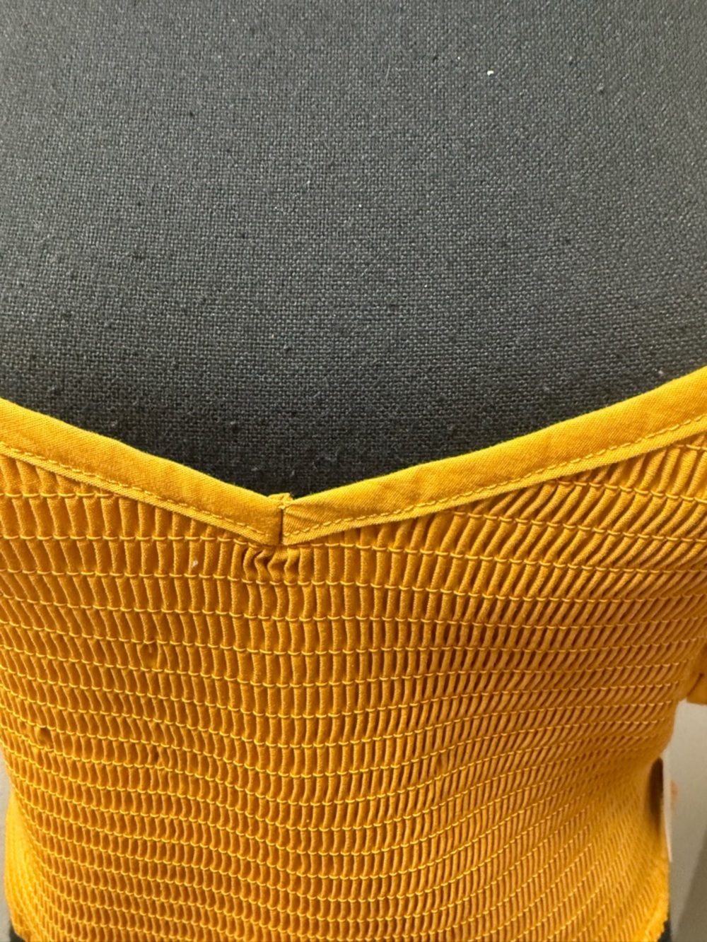 NWT Coco Jaimeson Smocked Crop Top Mustard Puff Sleeve Cottagecore Boho - Picture 3 of 11